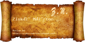 Ziskó Márton névjegykártya