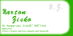 marton zisko business card